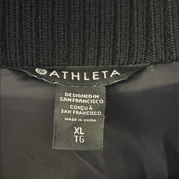 Athleta Hanover Hybrid Jacket Size XL /T Puffer Coat Black Merino Wool Blend - Picture 7 of 12